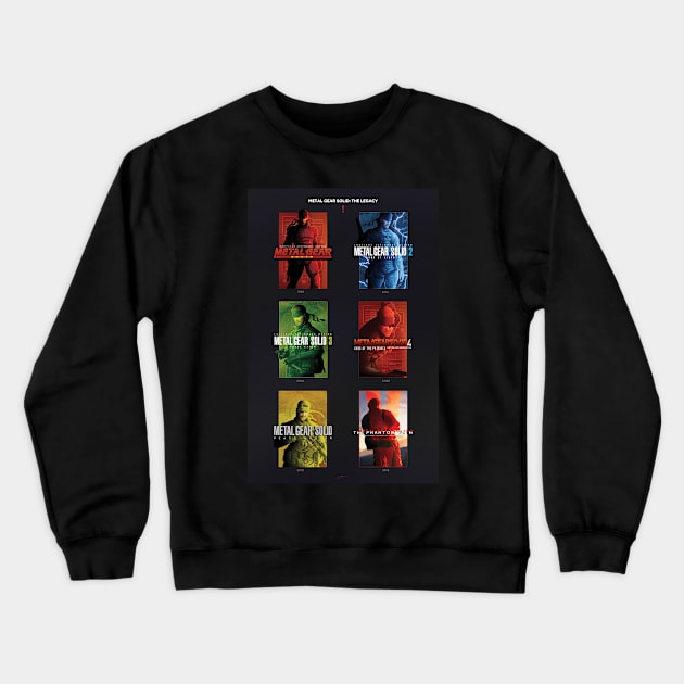 Metal Gear Solid "Legacy" Poster, Metal Gear Solid I-V Tribute Crewneck Sweatshirt by Jamieferrato19